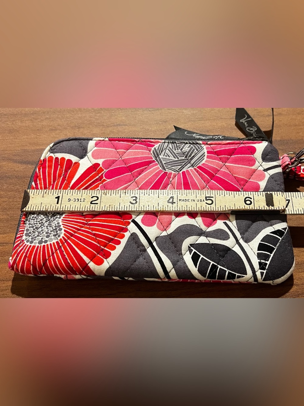 Vera Bradley Wristlet Wallet Cherry Blossoms Retired Pattern Floral Zip Around - Picture 12 of 13